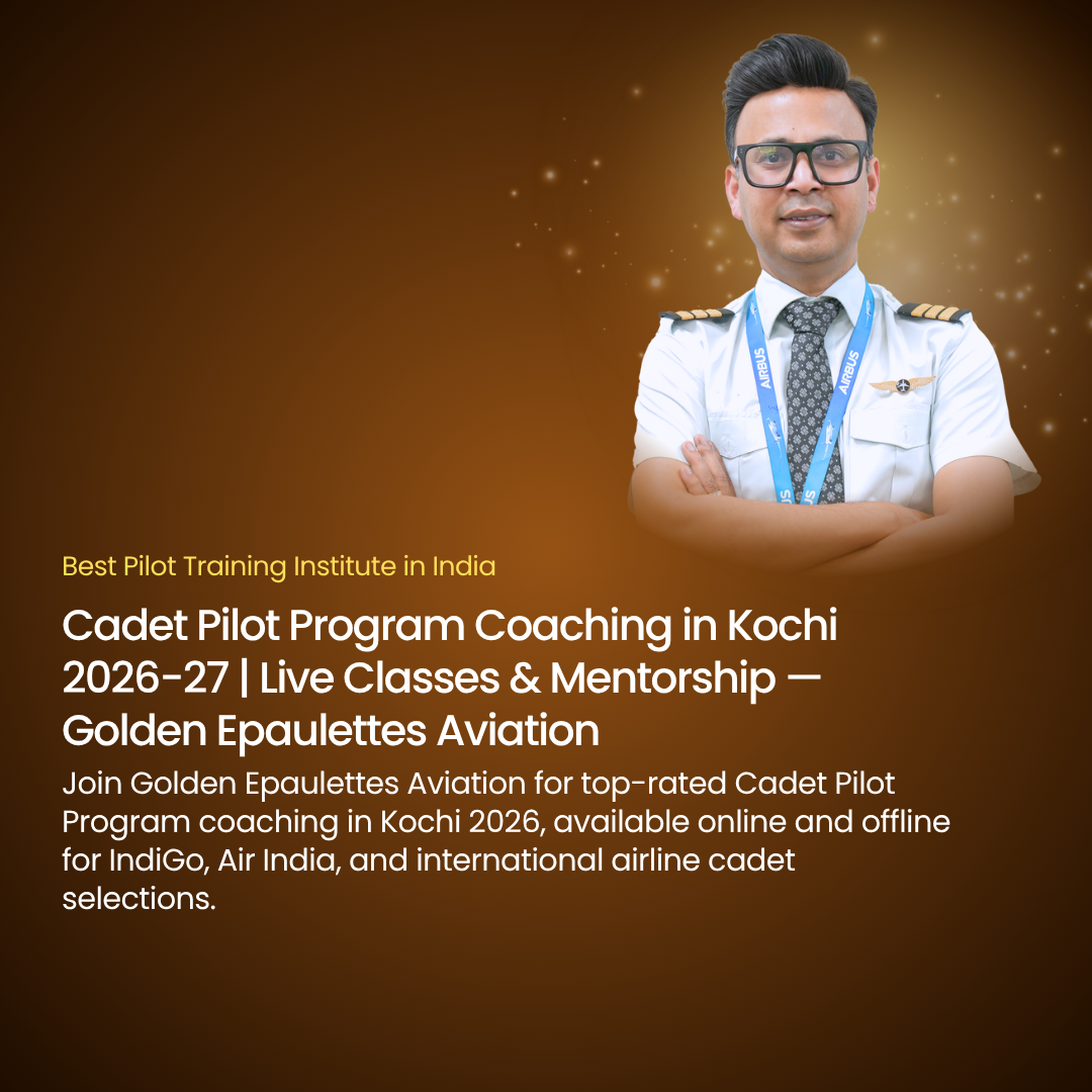 Cadet Pilot Program Coaching in Kochi 2026-27 | Live Classes & Mentorship — Golden Epaulettes Aviation